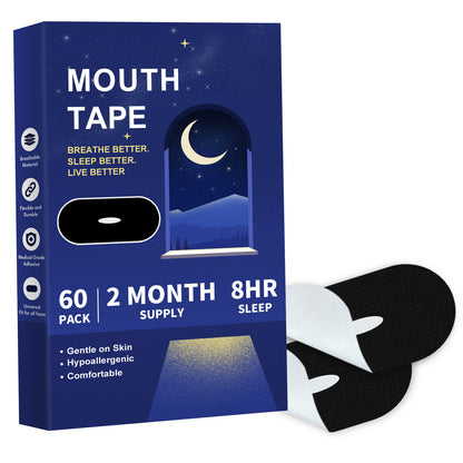 "Breathing Freedom" Sleep Mouth Guard | Gentle and skin-friendly, 120-piece pack helps you develop the habit of sleeping with your mouth closed.