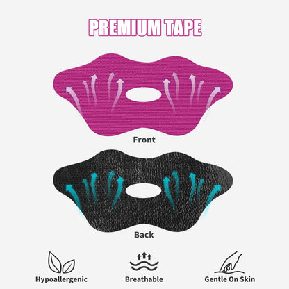 Pink Gentle Mouth Sleep Strips ，Hypoallergenic Tape for Better Nasal Breathing & Comfortable Sleep