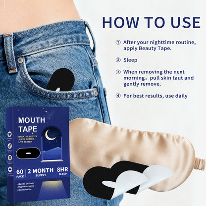"Breathing Freedom" Sleep Mouth Guard | Gentle and skin-friendly, 120-piece pack helps you develop the habit of sleeping with your mouth closed.