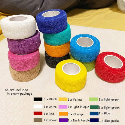 TapeXL Self Adhesive Bandage Wraps 12 Colors