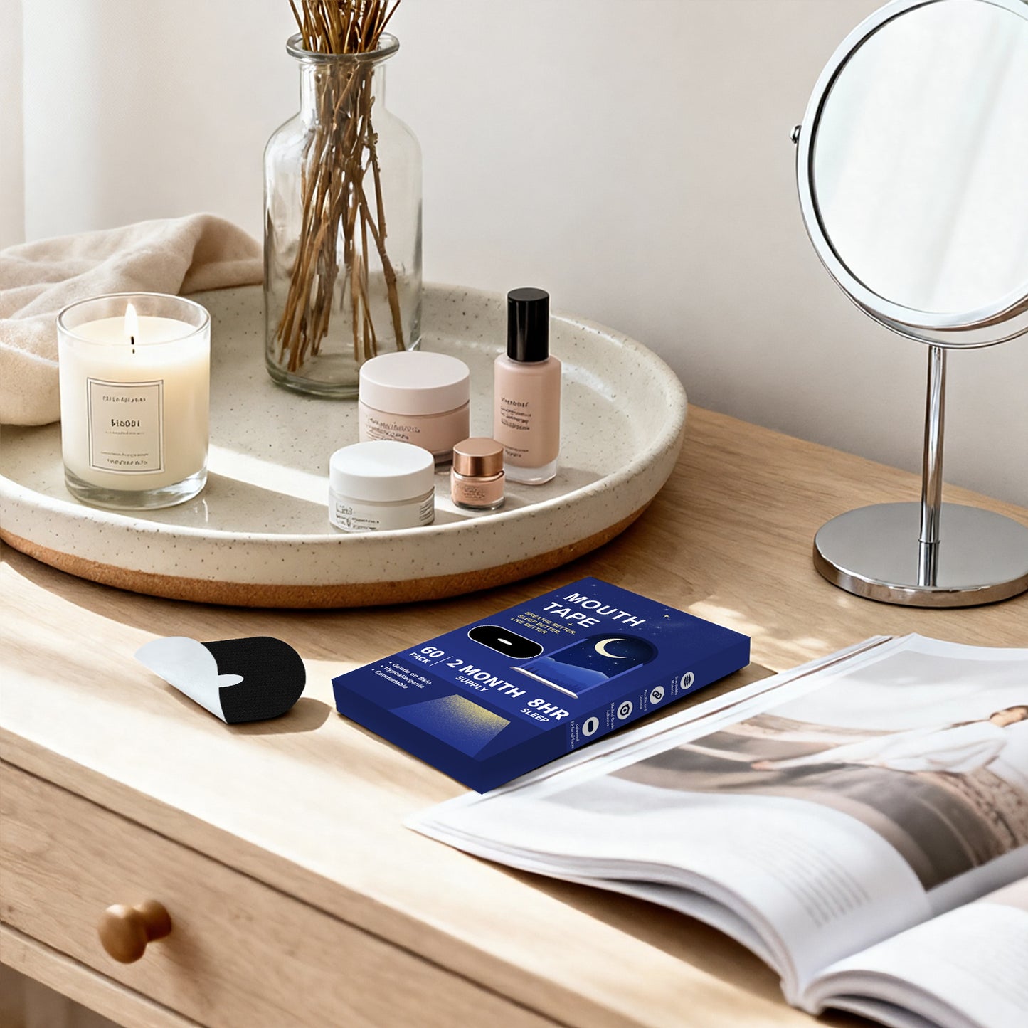 "Breathing Freedom" Sleep Mouth Guard | Gentle and skin-friendly, 120-piece pack helps you develop the habit of sleeping with your mouth closed.