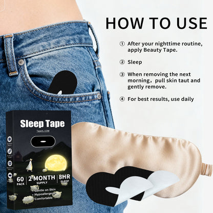 Breathable, skin-friendly,  This black closed-end tape will help you breathe through your nose for 8 hours every night, making your health better.